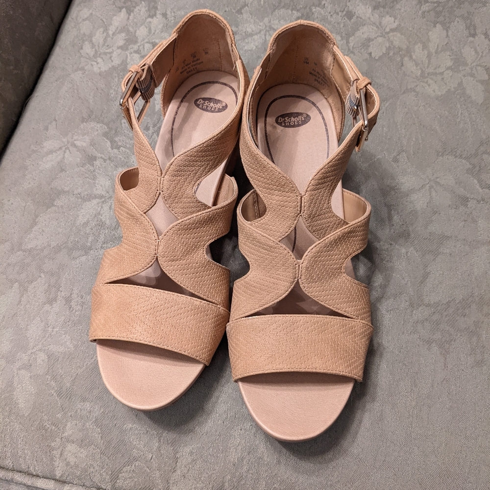 Dr. Scholl's Nude Bailey Wedge Sandal sz 9